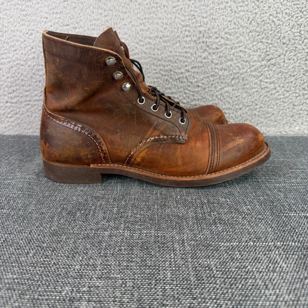 Red Wing Iron Ranger Men 10 Brown 8085 Copper Rough & Tough Leather Work Boots